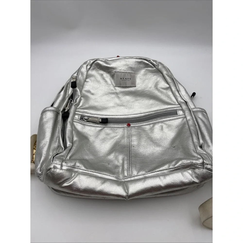 State Kane Mini Backpack Silver Metallic